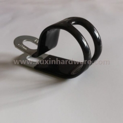 black vinyl coated hose clamp with slot band