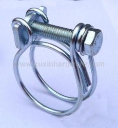 DOUBLE WIRE SPIRAL HOSE PIPE CLAMP