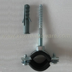 CEILINGS AND FLOORS USED PIPE CLAMP WITH PROFILE RUBBER AND NYLON PLUG
