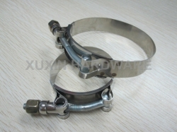 T bolt heavy duty stainless steel hose clamp & clips