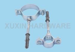 high strength and loading pipe clamp with hanger bolt and plastic anchor without rubber